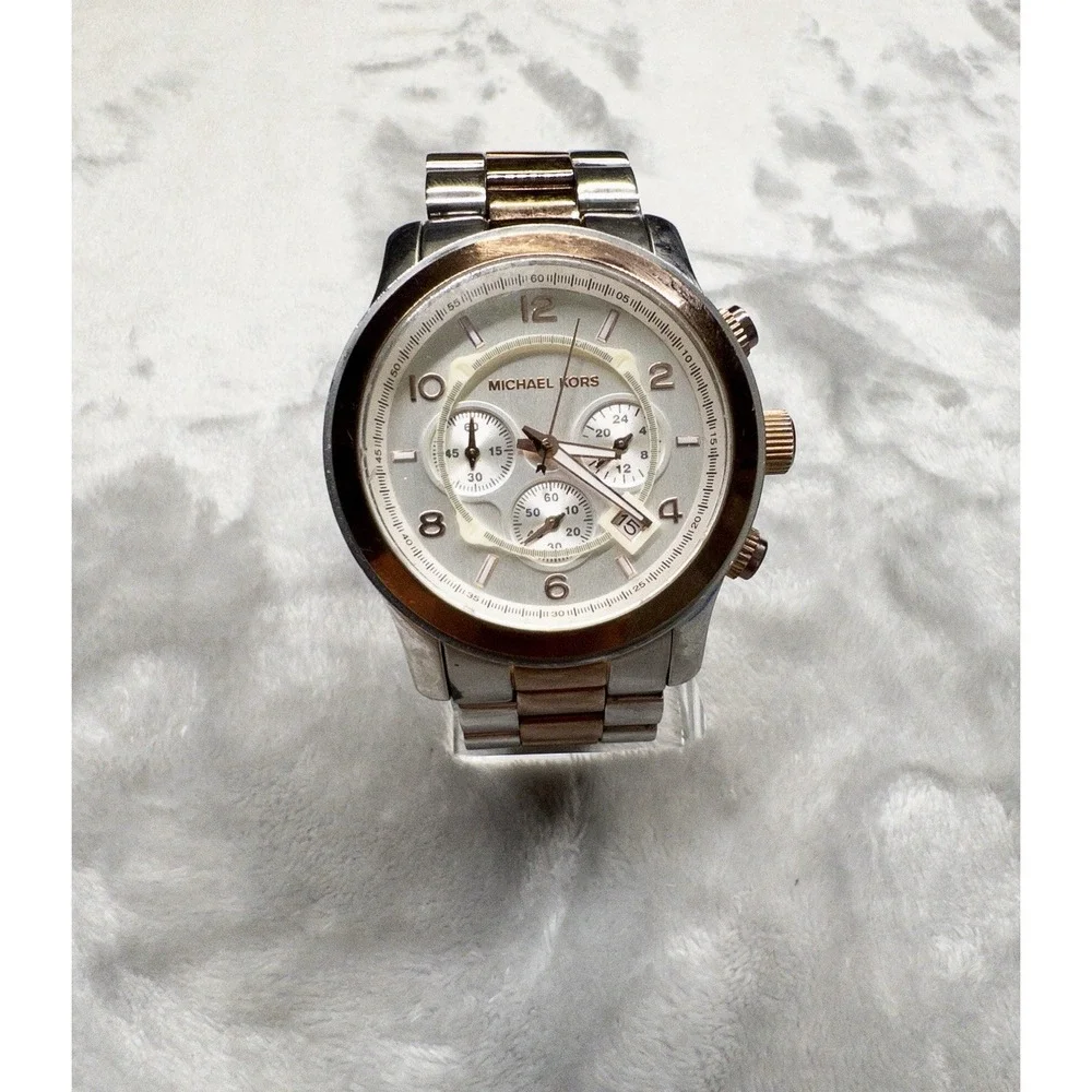 Michael Kors MK-8176 Men's 45mm Two-Tone Rose Gold Steel Chronograph Watch